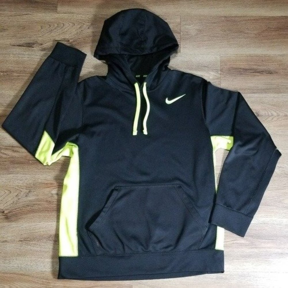 Nike Therma fit neon green and black hoodie